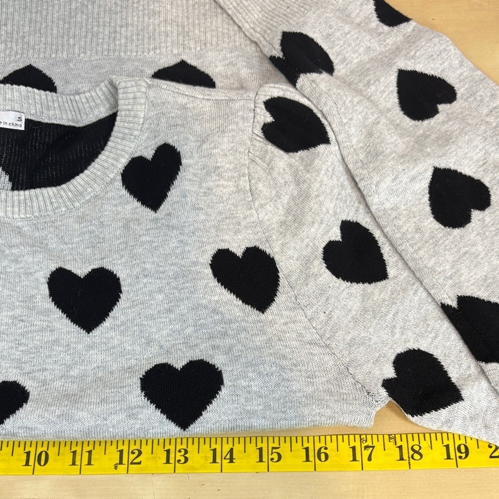 Kaily K Heart Print Knit Sweater | Playful Parisian Casual - Picture 8 of 10